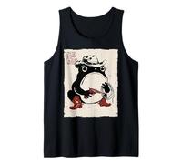 Grumpy Frog Funny Cowboy Howdy Western Anime Japonés Camiseta sin Mangas