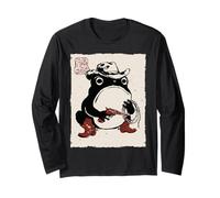 Grumpy Frog Funny Cowboy Howdy Western Anime Japonés Manga Larga