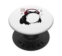 Grumpy Frog Funny Music Headset Anime Japonés PopSockets PopGrip Adhesivo