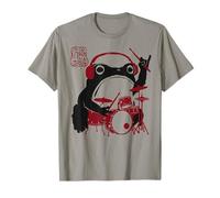 Grumpy Frog Funny Tambores Música Rock Anime Japonés Camiseta