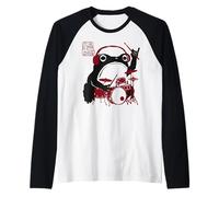 Grumpy Frog Funny Tambores Música Rock Anime Japonés Camiseta Manga Raglan