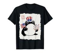 Grumpy Frog Japanese Men Women Kids 4th of July Camiseta