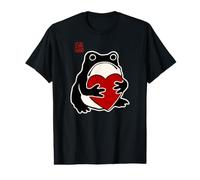 Grumpy Frog Lover Funny Día de San Valentín Corazón Amor Sumi-e Camiseta gráfica económica