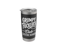 Grumpy Fuckers Club Lifetime Member Funny Sarcastic Vaso térmico de acero inoxidable de doble pared