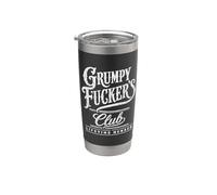 Grumpy Fuckers Club Lifetime Member Funny Sarcastic Vaso térmico de acero inoxidable de doble pared