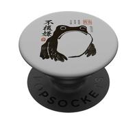 Grumpy Japanese Frog Funny Vintage Graphic PopSockets PopGrip Adhesivo