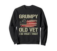 Grumpy Old Vet I Do What I What I Want Retro Veteran USA Bandera Sudadera