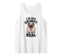 Grumpy Pug Coffee Lover Keeping It Real Sarcástico Humor Perro Camiseta sin Mangas