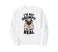 Grumpy Pug Coffee Lover Keeping It Real Sarcástico Humor Perro Sudadera
