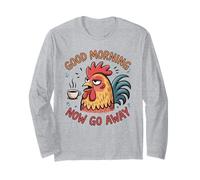 Grumpy Rooster Good Morning Now Go Away Funny Coffee Manga Larga