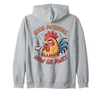 Grumpy Rooster Good Morning Now Go Away Funny Coffee Sudadera con Capucha