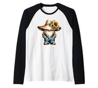 Grumpy Sunflower GNOME Dad For Women and Men Moms Garden Camiseta Manga Raglan