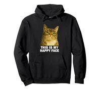 Grumpy Tabby Cat This is my Happy Face Funny Weird Cat Meme Sudadera con Capucha