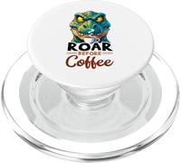 Grumpy Trex Dinosaurio con Café PopSockets PopGrip para MagSafe