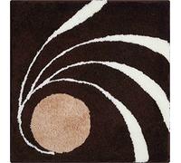 Grund Alfombra de Baño de Diseño COLANI, Ultra Suave y Absorbente, Antideslizante, 5 Años de Garantía, Colani 18, Pequeña Alfombra 60x60 cm, Marrón