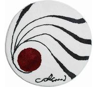 Grund Alfombra de Baño de Diseño COLANI, Ultra Suave y Absorbente, Antideslizante, 5 Años de Garantía, Colani 18, Alfombra de Baño 80 cm Redondo, Blanco