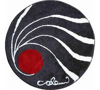 Grund Alfombra de Baño de Diseño COLANI, Ultra Suave y Absorbente, Antideslizante, 5 Años de Garantía, Colani 18, Alfombra de Baño 80 cm Redondo, Antracita