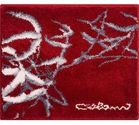 Grund Alfombra de Baño de Diseño COLANI, Ultra Suave y Absorbente, Antideslizante, 5 Años de Garantía, Colani 23, Pequeña Alfombra 50x60 cm, Rojo