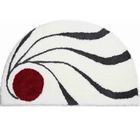 Grund Alfombra de Baño de Diseño COLANI, Ultra Suave y Absorbente, Antideslizante, 5 Años de Garantía, Colani 18, Alfombra de Baño 50x80 cm Semicírculo, Blanco