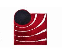 Grund Alfombra de Baño de Diseño COLANI, Ultra Suave y Absorbente, Antideslizante, 5 Años de Garantía, Colani 2, Pequeña Alfombra 60x60 cm, Rojo