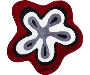 Grund Alfombra de Baño de Diseño COLANI, Ultra Suave y Absorbente, Antideslizante, 5 Años de Garantía, Colani 1, Alfombra de Baño 100 cm Redondo, Rojo
