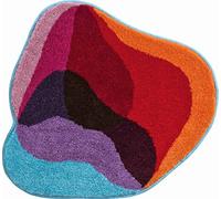 Grund Alfombra de Baño Exclusive Designer Karim Rashid, Ultra Suave y Absorbente, Antideslizante, 5 Años de Garantía, Karim 21, Pequeña Alfombra 60x60 cm, Rojo Azul