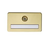 Grund Muñeco FH Namensschild M. Puerta gucker, 120 x 70 x 6, 170 ° de la lente, TS 28 - 45, Latón Pol; 1 pieza