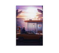 Grundaf LA Sunsets - Póster retro sobre lienzo, pintura vintage para oficina, hogar, bar, decoración de pared, 30 x 45 cm