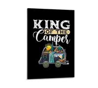 Grundaf Póster retro de King of The Camper, pintura artística vintage para oficina, hogar, bar, decoración de pared, 30 x 45 cm