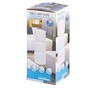 Grundig 871125254117, lámpara de mesa de cristal (aprox. 10 x 26,5 cm), vidrio, blanco, 10 x 10 x 26,5 cm