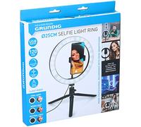 Grundig Anillo de luz para Selfie con trípode - Lámpara de Anillo - para Smartphone - Social Media y Vlogs - LED - Flexible - 25 cm