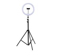 Grundig Aro de Luz con Tripode - Aro de Luz Ajustable hasta 195 cm - Tripode para Movil con Aro de Luz - Luz con 3 Modos de Iluminación - Lámpara de Maquillaje