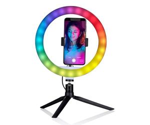 Grundig Aro de Luz con Trípode - Anillo de Luz Profesional - Trípode para Móvil con Aro de Luz - Ideal para Maquillaje y Videos