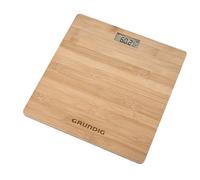 Grundig Bascula de Baño - Balanza Peso Corporal Hasta 180 kg - Báscula Baño digital con Pies Antideslizantes - Bascula para Peso Corporal Medidor de Temperatura - Bambú