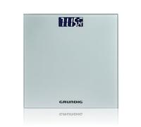 Grundig Báscula digital de 180 kg, de alta precisión, para personas, con precisión de 50 gramos, pantalla grande con indicador de temperatura ambiente (plateada)