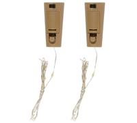 GRUNDIG Botella de luz - 2 unidades - 10 LED luz blanca cálida - Cadena de luces de 100 cm - Iluminación navideña alimentada por pilas - Excl. 3 pilas LR44 - para interiores - Color marrón claro