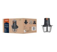 Grundig CH 5320 - Picadora multifunción de 500 W con 2 cuchillas de acero inoxidable, contenedor de cristal de 0,5 l, 2 niveles, soporte antideslizante, uso con una sola mano, bloqueo de seguridad,