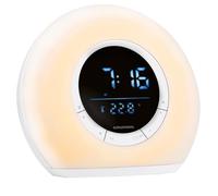 Grundig Despertador Luminoso - Despertador Conectado con Radio y Bluetooth - Lámpara con Pantalla LED - Lámpara de noche - Blanco