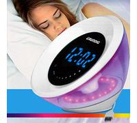 Grundig - Despertador RGB con regulador de itnensidad, Cambio de Color y Pantalla táctil, Reloj Despertador Digital