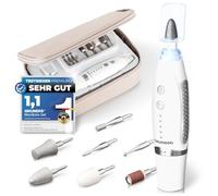 GRUNDIG Juego de manicura eléctrica: bonitas uñas gracias al LED Power y 17 piezas de zafiro, accesorios de pedicura, cuidado de los pies y manicura, set de manicura con accesorios, lima de uñas