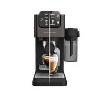 Grundig KSM 5330 Cafetera con depósito de leche integrado, potencia 1628 W, presión de bomba 15 bar, doble boquilla, pantalla táctil colorida, BrewSense, CreamyPro, Dark Inox/Negro