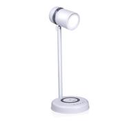 Grundig Lámpara de escritorio LED 3 en 1 – Qi, altavoz Bluetooth, 4 patas – Blanco
