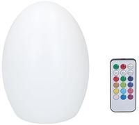 GRUNDIG Lámpara de mesa LED en forma de huevo - Lámpara RGB - Lámpara de mesa a pilas - con mando a distancia - Diferentes colores de luz y modos - Función temporizador de 4 a 8 horas - Plástico -