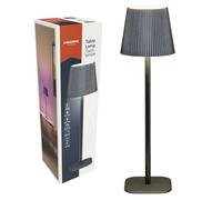 GRUNDIG Lámpara de noche LED - Lámpara de mesa inalámbrica con RGB y 4 modos de iluminación - Regulable con USB-C - Tap Light - 10,5 x 10,5 x 36 cm
