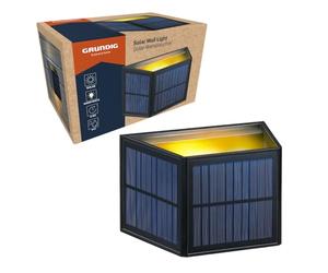 Grundig - Lámpara solar exterior para jardín, color blanco cálido - Iluminación exterior solar LED IP44 - Luz solar exterior para pared jardín