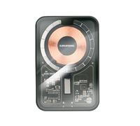 Grundig Powerbank Inalámbrica Transparent 5000mAh - Batería Externa USB-C Entrada y Salida - Carga Inalámbrica - Compatible con MagSafe para iPhone 12 y posteriores - Compacta - Incluye Cable Tipo-C