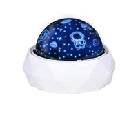 Grundig Proyector de estrellas para niños - Luz nocturna con cielo estrellado y astronautas - Cambio de color con rotación de 360° - USB-C recargable - Carcasa blanca