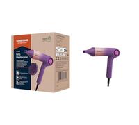 GRUNDIG Secador HD 9480 de 1600 W, secador de pelo, función iónica, 3 niveles de temperatura y 3 niveles de flujo de aire, modo frío, revestimiento cerámico, cable de 1,8 m, motor BLDC, rosa/morado
