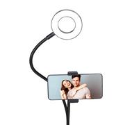 Grundig Selfie Ringlight Ringlight - Lámpara Tiktok con Pinza de Mesa - Cuello Flexible - USB