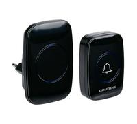Grundig Timbre Inalámbrico - Timbre sin Cable con Alcance de 300 Metros - Pulsador Inalámbrico con Luz LED y 60 Melodías - Receptor Plug-In - Incluye Batería - Negro